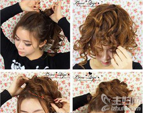 韩式花苞头发型扎法